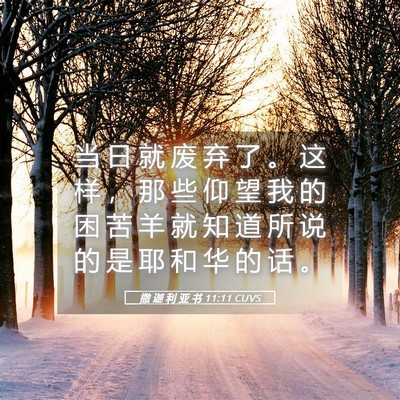 Picture 05 - 撒 迦 利 亚 书 11:11 CUVS - 当 日 就 废 弃 了 。 这 样 ， 那 些 - Bible Verse Picture