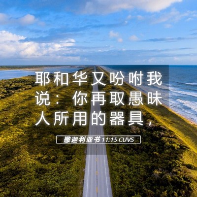 Picture 05 - 撒 迦 利 亚 书 11:15 CUVS - 耶 和 华 又 吩 咐 我 说 ： 你 再 取 - Bible Verse Picture