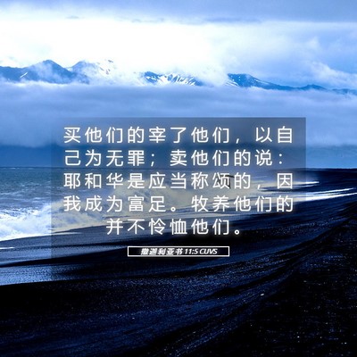Picture 05 - 撒 迦 利 亚 书 11:5 CUVS - 买 他 们 的 宰 了 他 们 ， 以 自 己 - Bible Verse Picture