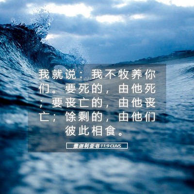 Picture 05 - 撒 迦 利 亚 书 11:9 CUVS - 我 就 说 ： 我 不 牧 养 你 们 。 要 - Bible Verse Picture