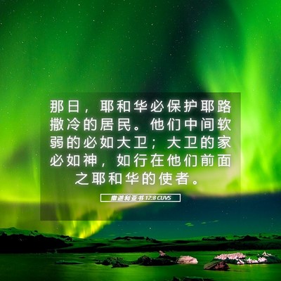 Picture 05 - 撒 迦 利 亚 书 12:8 CUVS - 那 日 ， 耶 和 华 必 保 护 耶 路 撒 - Bible Verse Picture