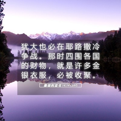 Picture 05 - 撒 迦 利 亚 书 14:14 CUVS - 犹 大 也 必 在 耶 路 撒 冷 争 战 。 - Bible Verse Picture