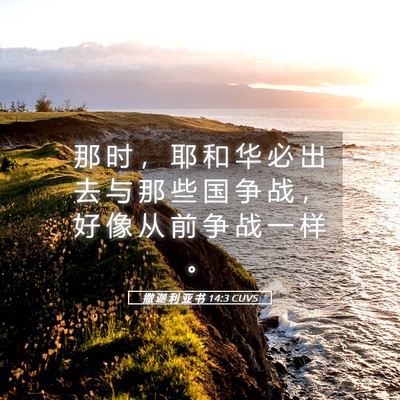Picture 05 - 撒 迦 利 亚 书 14:3 CUVS - 那 时 ， 耶 和 华 必 出 去 与 那 些 - Bible Verse Picture
