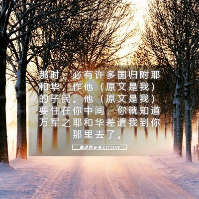 Picture 05 - 撒 迦 利 亚 书 2:11 CUVS - 那 时 ， 必 有 许 多 国 归 附 耶 和 - Bible Verse Picture