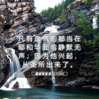 Picture 05 - 撒 迦 利 亚 书 2:13 CUVS - 凡 有 血 气 的 都 当 在 耶 和 华 面 - Bible Verse Picture