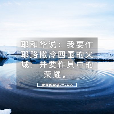 Picture 05 - 撒 迦 利 亚 书 2:5 CUVS - 耶 和 华 说 ： 我 要 作 耶 路 撒 冷 - Bible Verse Picture
