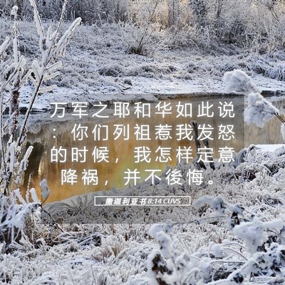 Picture 05 - 撒 迦 利 亚 书 8:14 CUVS - 万 军 之 耶 和 华 如 此 说 ： 你 们 - Bible Verse Picture