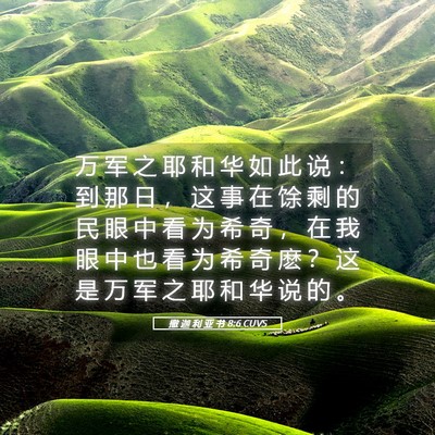 Picture 05 - 撒 迦 利 亚 书 8:6 CUVS - 万 军 之 耶 和 华 如 此 说 ： 到 那 - Bible Verse Picture