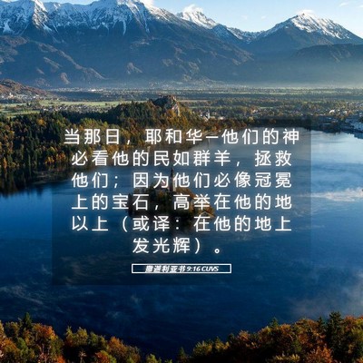 Picture 05 - 撒 迦 利 亚 书 9:16 CUVS - 当 那 日 ， 耶 和 华 ─ 他 们 的 神 - Bible Verse Picture
