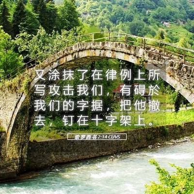 Picture 05 - 歌 罗 西 书 2:14 CUVS - 又 涂 抹 了 在 律 例 上 所 写 攻 击 - Bible Verse Picture