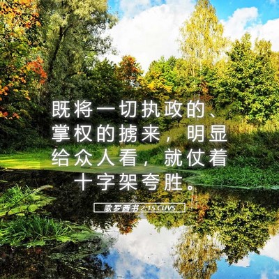 Picture 05 - 歌 罗 西 书 2:15 CUVS - 既 将 一 切 执 政 的 、 掌 权 的 掳 - Bible Verse Picture