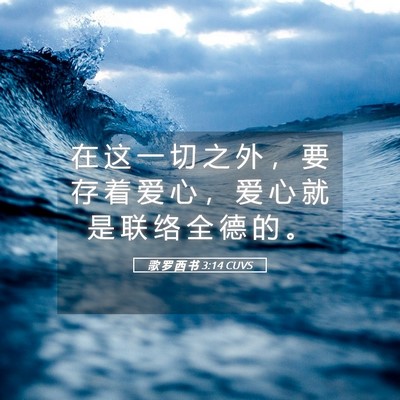 Picture 05 - 歌 罗 西 书 3:14 CUVS - 在 这 一 切 之 外 ， 要 存 着 爱 心 - Bible Verse Picture