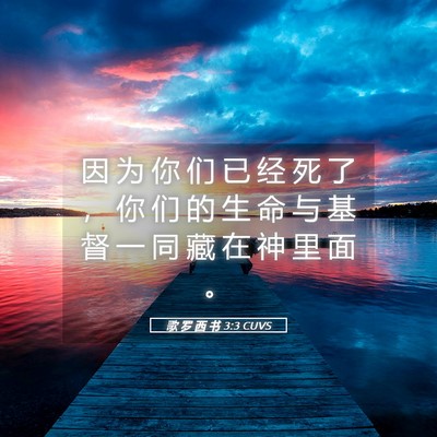 Picture 05 - 歌 罗 西 书 3:3 CUVS - 因 为 你 们 已 经 死 了 ， 你 们 的 - Bible Verse Picture