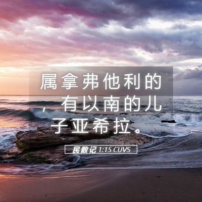Picture 05 - 民 数 记 1:15 CUVS - 属 拿 弗 他 利 的 ， 有 以 南 的 儿 - Bible Verse Picture