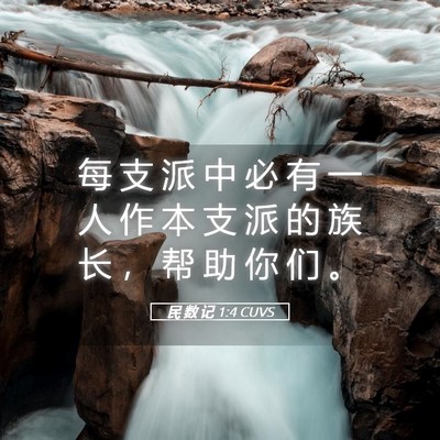 Picture 05 - 民 数 记 1:4 CUVS - 每 支 派 中 必 有 一 人 作 本 支 派 - Bible Verse Picture