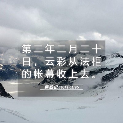 Picture 05 - 民 数 记 10:11 CUVS - 第 二 年 二 月 二 十 日 ， 云 彩 从 - Bible Verse Picture