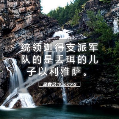 Picture 05 - 民 数 记 10:20 CUVS - 统 领 迦 得 支 派 军 队 的 是 丢 珥 - Bible Verse Picture