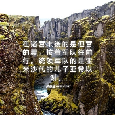 Picture 05 - 民 数 记 10:25 CUVS - 在 诸 营 末 後 的 是 但 营 的 纛 ， - Bible Verse Picture