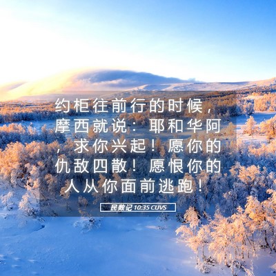 Picture 05 - 民 数 记 10:35 CUVS - 约 柜 往 前 行 的 时 候 ， 摩 西 就 - Bible Verse Picture