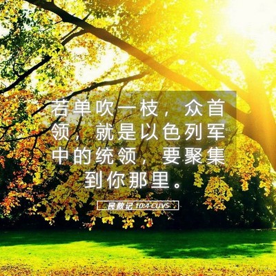 Picture 05 - 民 数 记 10:4 CUVS - 若 单 吹 一 枝 ， 众 首 领 ， 就 是 - Bible Verse Picture