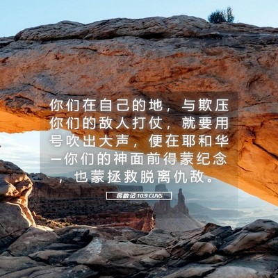 Picture 05 - 民 数 记 10:9 CUVS - 你 们 在 自 己 的 地 ， 与 欺 压 你 - Bible Verse Picture