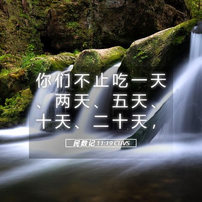 Picture 05 - 民 数 记 11:19 CUVS - 你 们 不 止 吃 一 天 、 两 天 、 五 - Bible Verse Picture