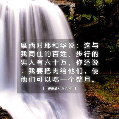 Picture 05 - 民 数 记 11:21 CUVS - 摩 西 对 耶 和 华 说 ： 这 与 我 同 - Bible Verse Picture