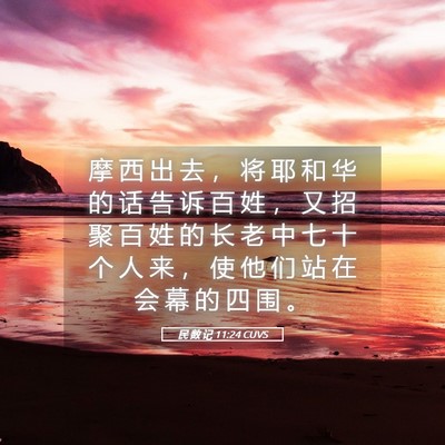 Picture 05 - 民 数 记 11:24 CUVS - 摩 西 出 去 ， 将 耶 和 华 的 话 告 - Bible Verse Picture