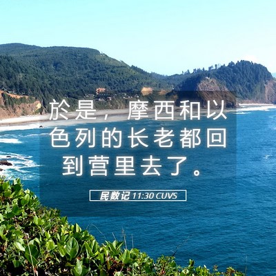 Picture 05 - 民 数 记 11:30 CUVS - 於 是 ， 摩 西 和 以 色 列 的 长 老 - Bible Verse Picture