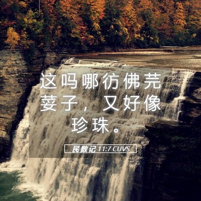 Picture 05 - 民 数 记 11:7 CUVS - 这 吗 哪 彷 佛 芫 荽 子 ， 又 好 像 - Bible Verse Picture