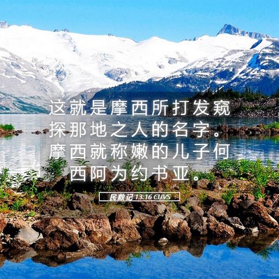 Picture 05 - 民 数 记 13:16 CUVS - 这 就 是 摩 西 所 打 发 窥 探 那 地 - Bible Verse Picture