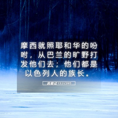 Picture 05 - 民 数 记 13:3 CUVS - 摩 西 就 照 耶 和 华 的 吩 咐 ， 从 - Bible Verse Picture