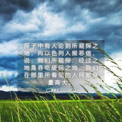 Picture 05 - 民 数 记 13:32 CUVS - 探 子 中 有 人 论 到 所 窥 探 之 地 - Bible Verse Picture