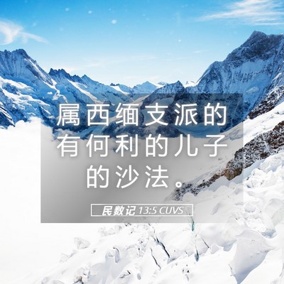 Picture 05 - 民 数 记 13:5 CUVS - 属 西 缅 支 派 的 有 何 利 的 儿 子 - Bible Verse Picture