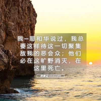 Picture 05 - 民 数 记 14:35 CUVS - 我 ─ 耶 和 华 说 过 ， 我 总 要 这 - Bible Verse Picture