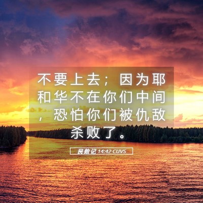 Picture 05 - 民 数 记 14:42 CUVS - 不 要 上 去 ； 因 为 耶 和 华 不 在 - Bible Verse Picture