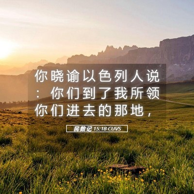 Picture 05 - 民 数 记 15:18 CUVS - 你 晓 谕 以 色 列 人 说 ： 你 们 到 - Bible Verse Picture