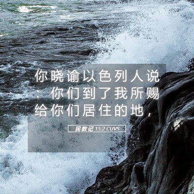 Picture 05 - 民 数 记 15:2 CUVS - 你 晓 谕 以 色 列 人 说 ： 你 们 到 - Bible Verse Picture