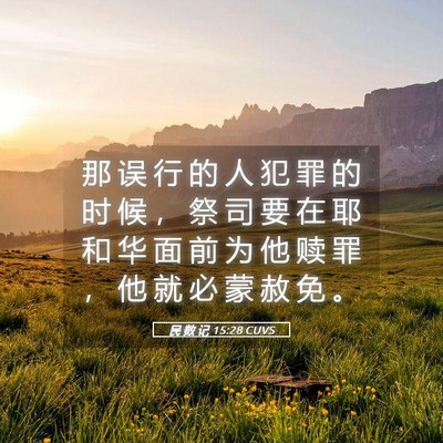 Picture 05 - 民 数 记 15:28 CUVS - 那 误 行 的 人 犯 罪 的 时 候 ， 祭 - Bible Verse Picture