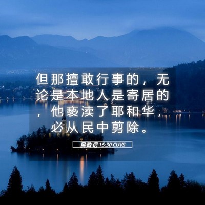 Picture 05 - 民 数 记 15:30 CUVS - 但 那 擅 敢 行 事 的 ， 无 论 是 本 - Bible Verse Picture