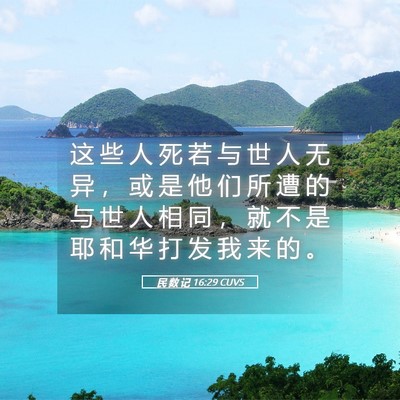 Picture 05 - 民 数 记 16:29 CUVS - 这 些 人 死 若 与 世 人 无 异 ， 或 - Bible Verse Picture