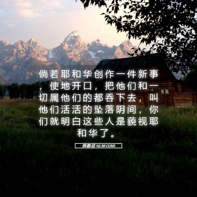Picture 05 - 民 数 记 16:30 CUVS - 倘 若 耶 和 华 创 作 一 件 新 事 ， - Bible Verse Picture