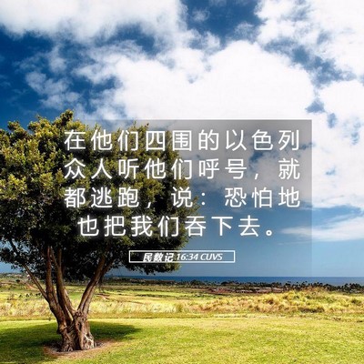 Picture 05 - 民 数 记 16:34 CUVS - 在 他 们 四 围 的 以 色 列 众 人 听 - Bible Verse Picture