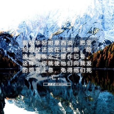 Picture 05 - 民 数 记 17:10 CUVS - 耶 和 华 吩 咐 摩 西 说 ： 把 亚 伦 - Bible Verse Picture