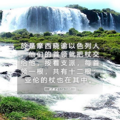 Picture 05 - 民 数 记 17:6 CUVS - 於 是 摩 西 晓 谕 以 色 列 人 ， 他 - Bible Verse Picture