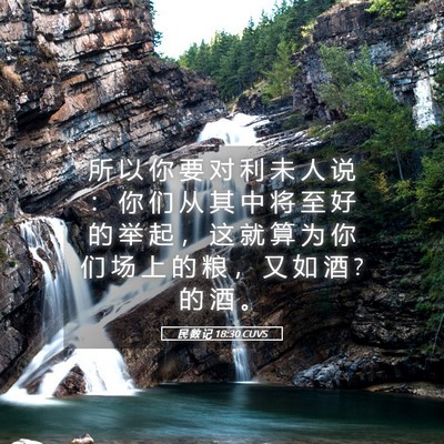 Picture 05 - 民 数 记 18:30 CUVS - 所 以 你 要 对 利 未 人 说 ： 你 们 - Bible Verse Picture