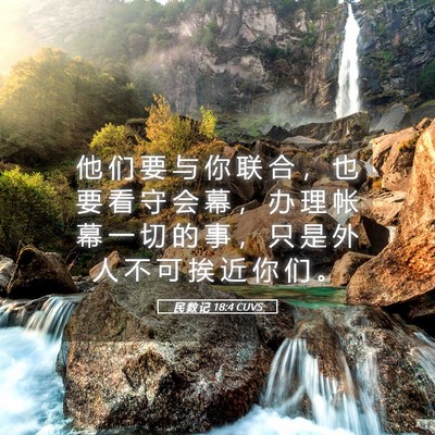 Picture 05 - 民 数 记 18:4 CUVS - 他 们 要 与 你 联 合 ， 也 要 看 守 - Bible Verse Picture