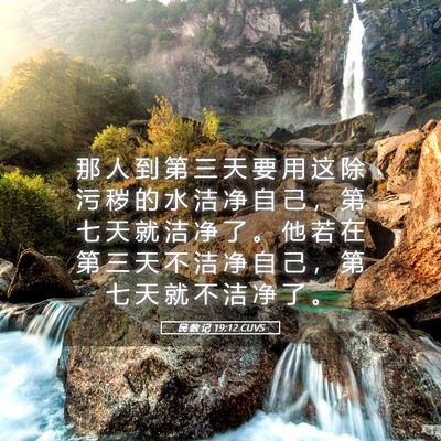 Picture 05 - 民 数 记 19:12 CUVS - 那 人 到 第 三 天 要 用 这 除 污 秽 - Bible Verse Picture