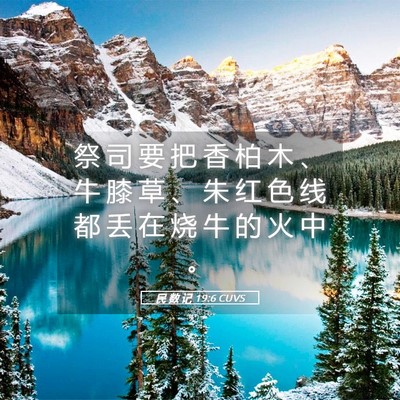 Picture 05 - 民 数 记 19:6 CUVS - 祭 司 要 把 香 柏 木 、 牛 膝 草 、 - Bible Verse Picture