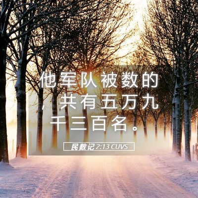 Picture 05 - 民 数 记 2:13 CUVS - 他 军 队 被 数 的 ， 共 有 五 万 九 - Bible Verse Picture